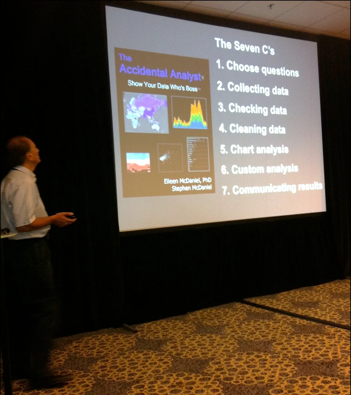 Pat Hanrahan presenting with The Accidental Analyst at Tableau Conference